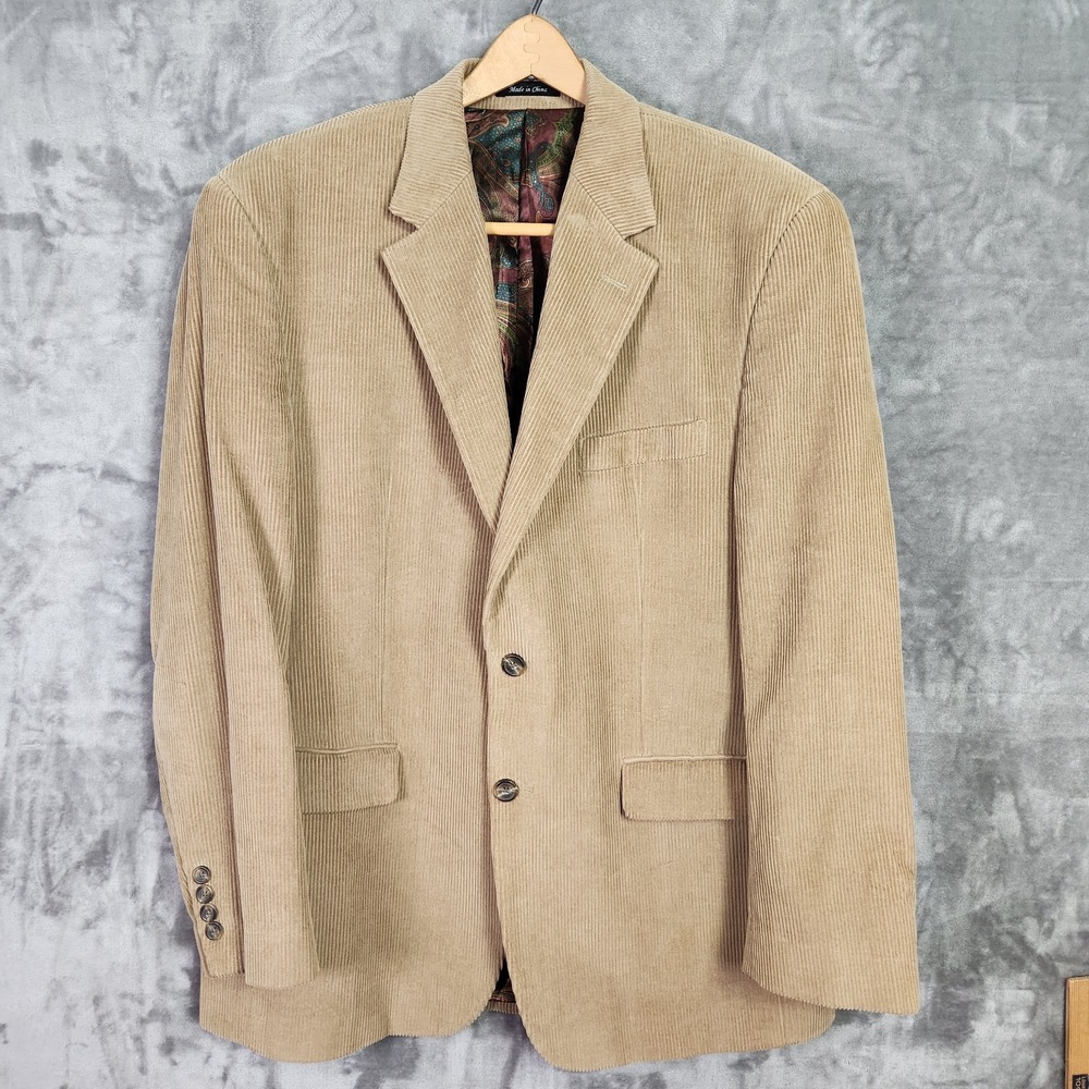 Lauren Ralph Lauren Blazer Mens 42R Beige Corduroy Academia Preppy‎ Sport Coat